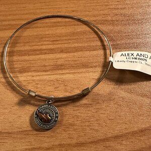 Alex and Ani Carry Light Liberty Copper Sterling Silver Bracelet